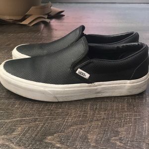 Vans Slip Ons Perforated Leather - Black